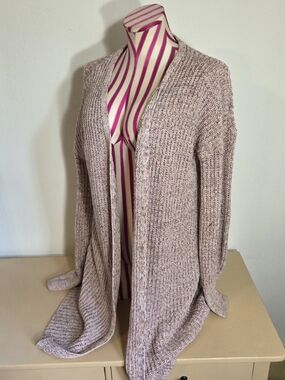 Women's Open-Front Knit Cardigan Sweater - Blush Pink